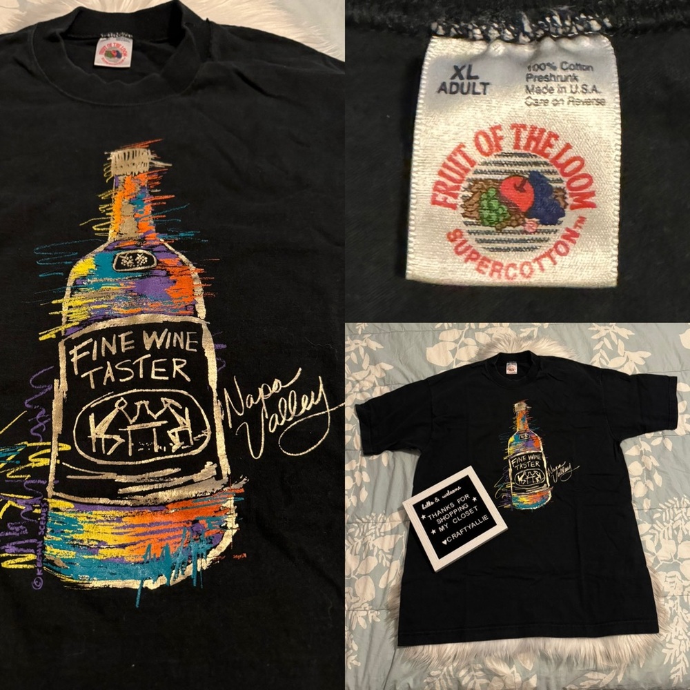 Vintage Napa Valley ‘Fine Wine Taster’ T-Shirt | Men’s XL